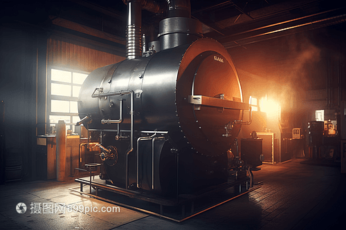 一個(gè)生物質(zhì)鍋爐的特寫